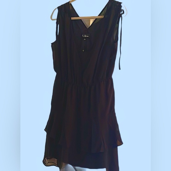 NWT Sam Elderman LBD , sheer layers, elastic waist Dress- adorable and on sale - Picture 1 of 15